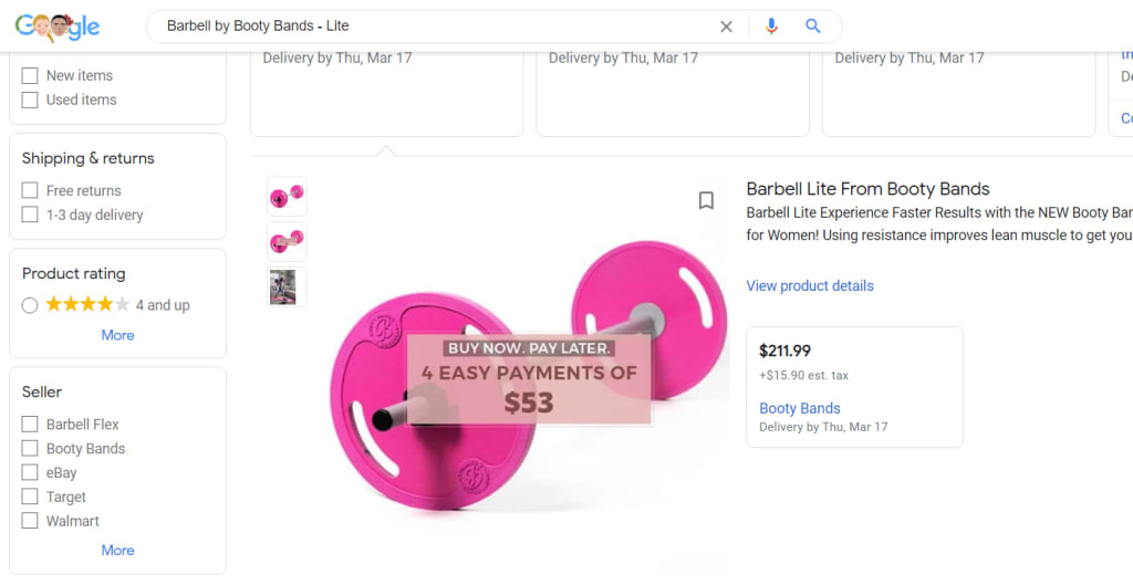 Google Shopping Tab Buy Now Pay Later BNPL